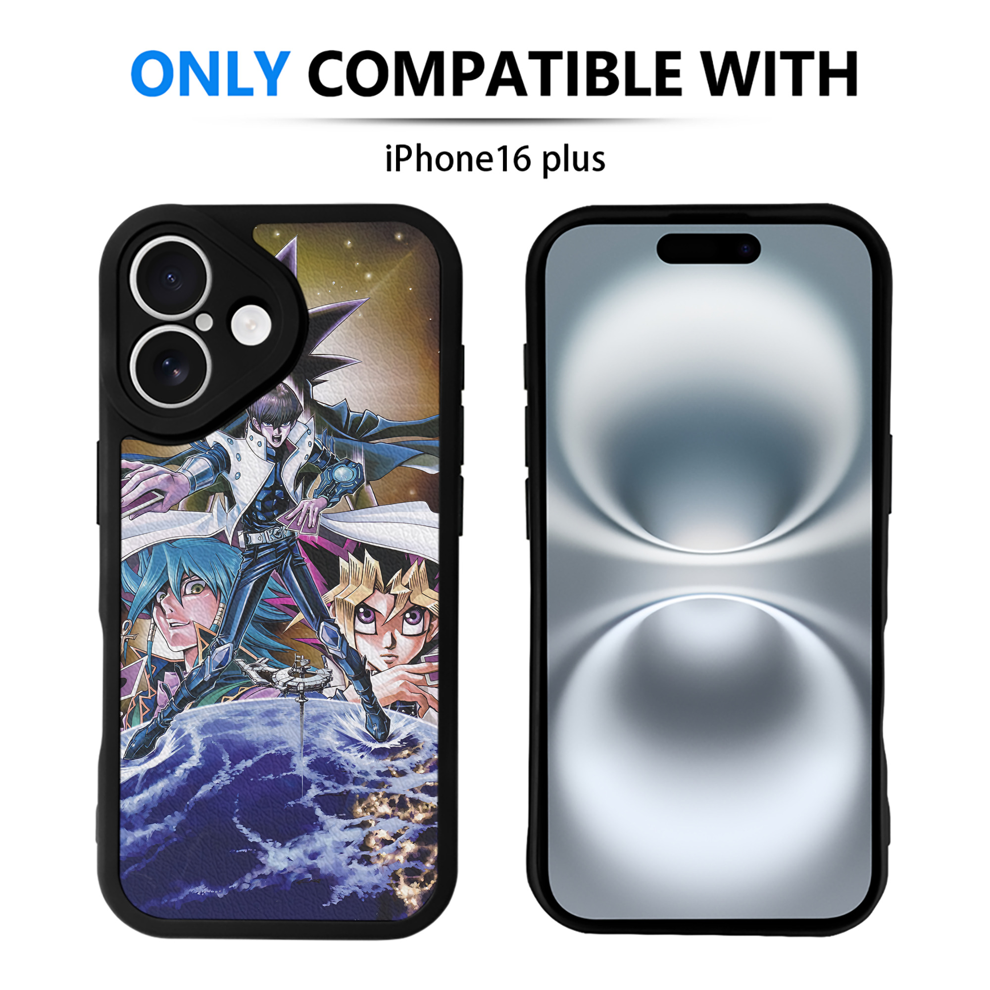 （画像用） 遊☆戯☆王 Yu-Gi-Oh! 【iPhone 16シリーズ対応】シリコンスマホケース（レザー調） 材質：シリコン